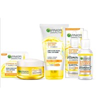 Garnier Express Aclara Rutina con Limpiador + Hidratante y Serum